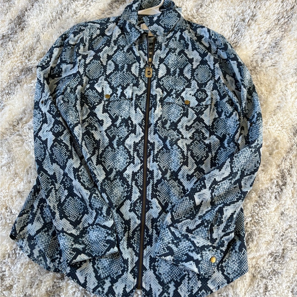 MICHAEL Michael Kors Black and White Snake Print Jacket